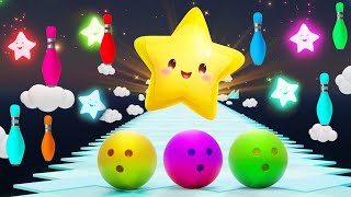 Twinkle Twinkle Little Star with Bowling Ball Adventure for Kids  Rhymes and Songs  Kutty Kids TV [upl. by Anifesoj]