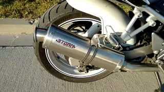 Storm Oval exhaust by Mivv no dbkiller on Suzuki Bandit 600 [upl. by Eiro]