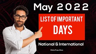 May 2022 Full List of important National and International Days  Special days in May 2022 [upl. by Yttiy]