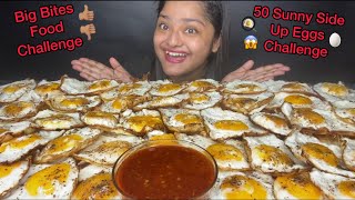 50 SUNNY SIDE UP EGGS EATING CHALLENGE 🍳 50 OMELETTE EATING CHALLENGE  50 EGGS EATING CHALLENGE [upl. by Acceb]