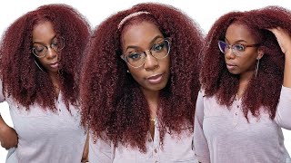 HIGH QUALITY Wig Install for Beginners Auburn Hair Natural Curly Texture OMGHERHAIR [upl. by Enomas]