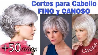 Cortes para Damas con Cabello FINO CANOSO o PLATINADO Crea Volúmen y movimiento [upl. by Alilahk]