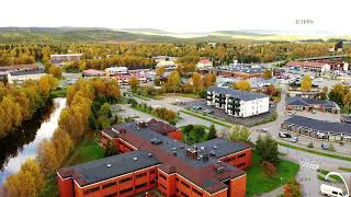 Ivalo Finland from air 4K drone video autumn colors [upl. by Knah]