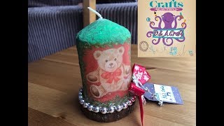 DIY How to make Christmas teddy bear Candle TUTORIAL [upl. by Zanas89]