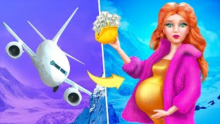 14 DIY Hack e Lavoretti per Barbie  Bambola Incinta sull’Aereo [upl. by Akimet]