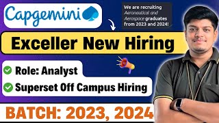 Capgemini Exceller Off Campus Drive 2024 2023 Announced  Official New Hiring  Salary 4 LPA [upl. by Aizan]