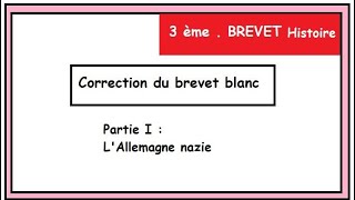 BREVET 3ème  correction brevet blanc histoire [upl. by Dranyar]