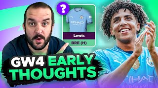 RICO LEWIS 🙌  EARLY TEAM THOUGHTS  GAMEWEEK 4  Fantasy Premier League Tips 202425 [upl. by Metah910]