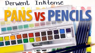 Derwent INKTENSE Pans vs Pencils  Do you need the Paint Pans if you have the Pencils [upl. by Anauqahs]