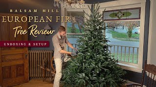 Balsam Hill European Fir Christmas Tree Review Unboxing amp Setup  Realistic Artificial Trees [upl. by Sansone]