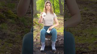 Woman uses ecofriendly solutions 🔥🪵🤗 camping outdoors survival shorts [upl. by Charpentier]