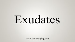 How To Say Exudates [upl. by Haraf]