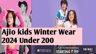 Ajio Kids Winter Clothes Haul  Ajio Kids Wear  Under 200rs  kavyabishtvlogs [upl. by Nitsraek283]