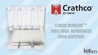 Crathco Classic Bubblers™ Triple Bowl Refrigerated Drink Dispenser 131D353120 [upl. by Ahsimac361]