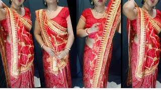 Regular saree drapingEasy saree draping stylesaree how to wear Saree Draping Vlogs [upl. by Sorgalim]