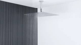 Soffione Doccia Fisso Quadrato Ultrapiatto a Soffitto 400x400mm Sottile Hudson Reed [upl. by Athalee137]