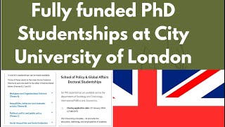 Fully funded doctoral studentship at City University of London [upl. by Winton843]