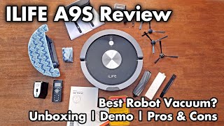 ILIFE A9S Review  Premium Robotic Vacuum Cleaner  Unboxing Demo Pros amp Cons [upl. by Topliffe]