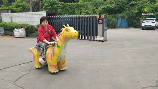 Cartoon amargasaurus scooter mini amusement park ride [upl. by Yeldud]