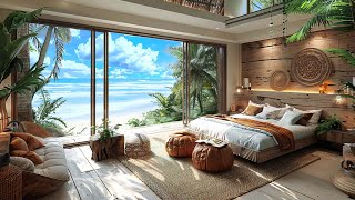 Ocean Waves Sounds for Sleep  Summer Day Ambience amp Cozy Room ASMR [upl. by Holmen]