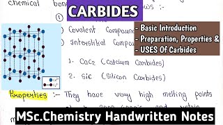 CARBIDES  Basic Concept  Notes  Isopolyacid amp Heteropolyacid  Imp For BScMSc Exams  msc [upl. by Ruhtra]