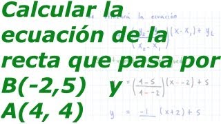 Ecuacion De La Recta Dados Dos Puntos [upl. by Hsotnas]