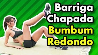 2 Em 1  Treino Caseiro Para Barriga Chapada e Bumbum Redondo [upl. by Ellirpa]