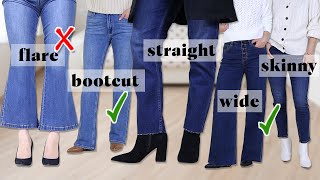 6 Types of Jeans and Boots Pairing straight boot cut skinny wide leg flare slim [upl. by Yerd470]