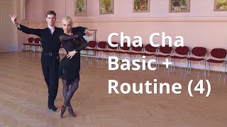 Cha Cha Basic  Routine 4  Open Hip Twist Spiral Alemana Open Basic [upl. by Cristen]