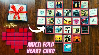 Photo Card Gift Idea  Multi Fold Heart Card  DIY HANDMADE VALENTINES DAY CARD IDEA DIY PHOTO CARD [upl. by Hopper]