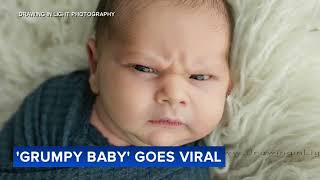 Grumpy baby photoshoot goes viral [upl. by Danell]