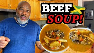 How to make Jamaican Beef Soup  Deddys Kitchen [upl. by Eiloj217]