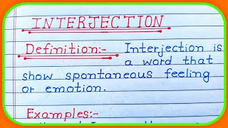 Definition Of Interjection In English  Interjection in English  Interjection ki paribhasha [upl. by Nawyt]