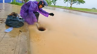 Draining a Flooded Street With Big Whirlpool While a Heavy Rain [upl. by Zampardi]