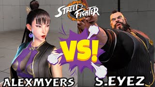 Street Fighter 6 Snake Eyez Zangief Vs AlexMyers Chun Li SF6 [upl. by Eizeerb]