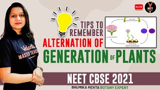 Tips To Remember Alternation Of Generation Of Plants  Plant Kingdom  NEET 2021  NEET Biology [upl. by Ailahk]