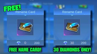 HOW TO GET FREE NAME CHANGE CARD AND 30 DIAMONDS FOR CHANGING YOUR NAME IN MLBB 2024  TONGITS GO [upl. by Simah656]