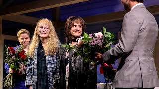 Mia Farrow amp Patti LuPone  The Roommate Opening Night with special guests for curtain call [upl. by Notyap29]