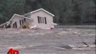 Raw Video Homes Float Away in Flood [upl. by Kolodgie]