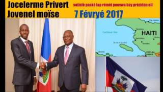 Jocelerme Privert satisfè paské lap rémèt pouvwa a bay prézidan eli Jovenel Moïse 7 Févryé 2017 [upl. by Riccio]