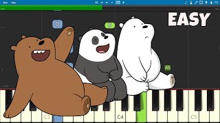 We Bare Bears Theme Song  EASY Piano Tutorial [upl. by Ybba]