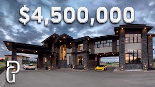 Inside a 4500000 Mega MANSION in Calgary Canada  Propertygrams house Tour [upl. by Jackelyn]