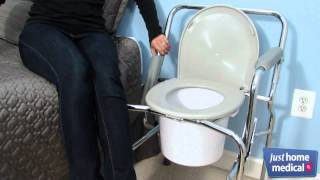 Just Home Medical Guardian Chrome Plated DropArm Commode [upl. by Yemiaj530]