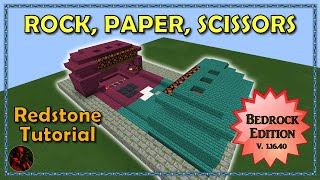 2Player Rock Paper Scissors Redstone Game  Tutorial for Minecraft Bedrock v 11640 [upl. by Ayekahs]