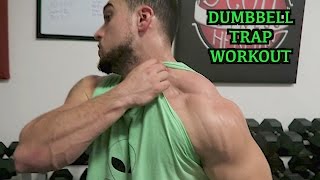 Intense 5 Minute Dumbbell Trap Workout [upl. by Bottali737]