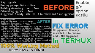 Termux Fix error 0 newly installed 0 to remove  apt upgrade command not working  cyber chip [upl. by Mayberry]