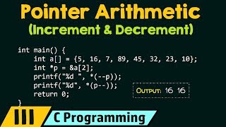 Pointer Arithmetic Increment amp Decrement [upl. by Woothen]