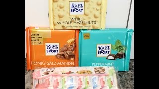 From Germany Ritter Sport White Whole Hazelnuts Honey Salt Almond Peppermint amp 3 More [upl. by Goldin]