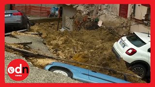 GIANT Sinkhole Swallows Cars in Sicily [upl. by Nets349]