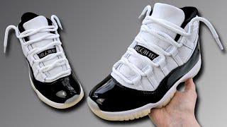 How To Lace Jordan 11s 4 Ways w ON FEET  Featuring Concord 11s [upl. by Ielerol587]